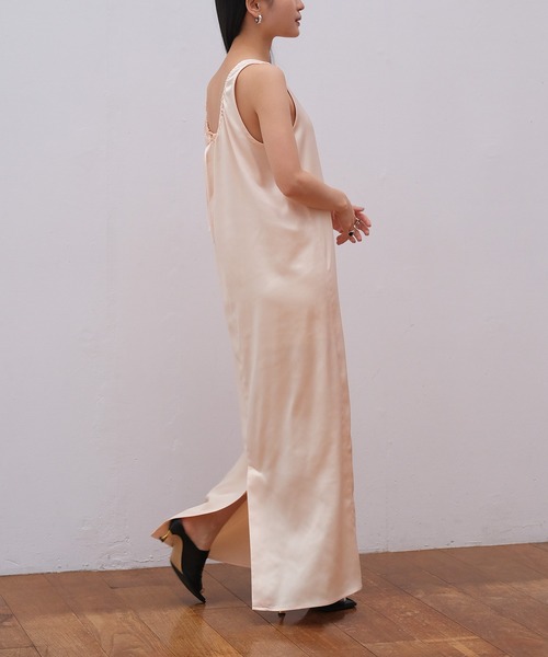 AKTE（アクテ） ノースリーブワンピース FREE レッド レディース