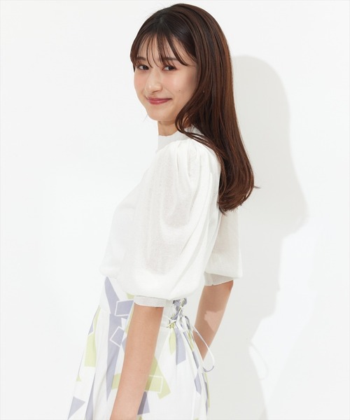 「SWINGLE」 半袖ニット MEDIUM ブラック レディース_画像4