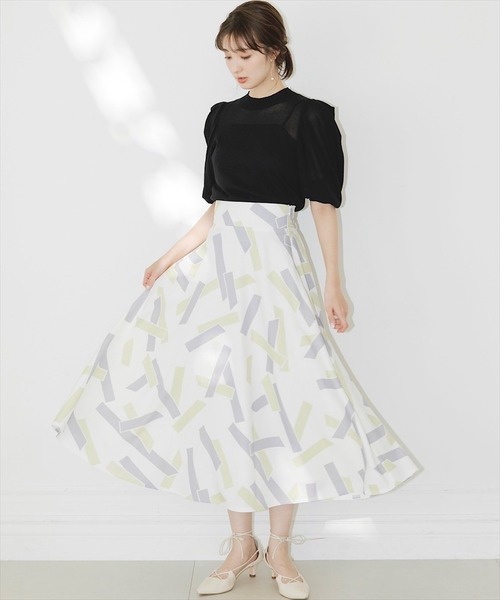 「SWINGLE」 半袖ニット MEDIUM ブラック レディース_画像5