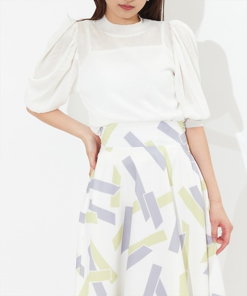 「SWINGLE」 半袖ニット MEDIUM ブラック レディース_画像8