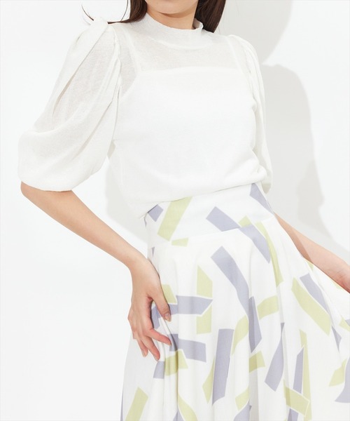 「SWINGLE」 半袖ニット MEDIUM ブラック レディース_画像9