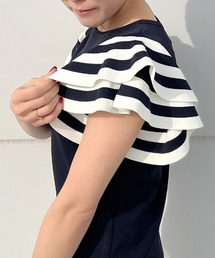 「JENNE」 半袖ニット MEDIUM ネイビー レディースの画像9