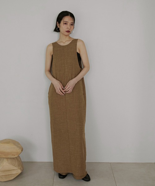 「feepur」 キャミソールワンピース MEDIUM ブラック レディース_画像2