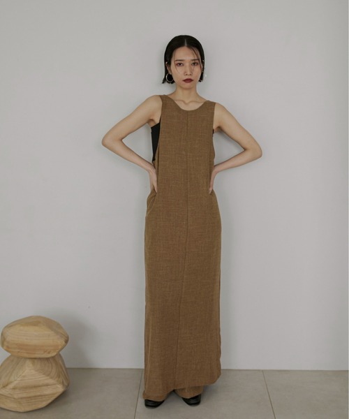 「feepur」 キャミソールワンピース MEDIUM ブラック レディース_画像3