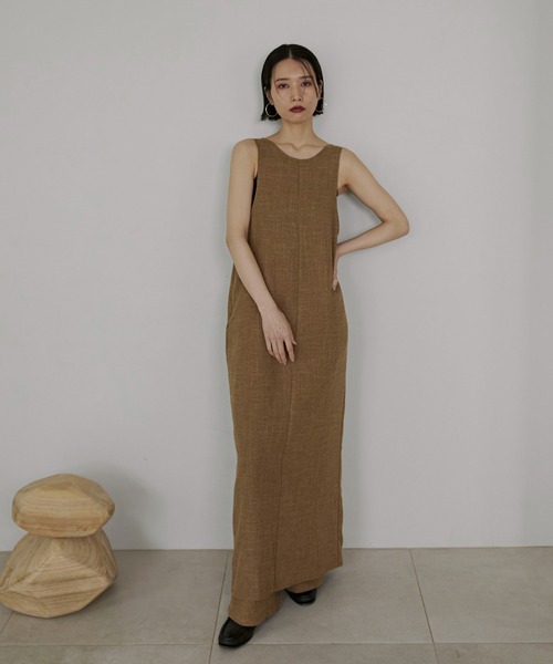 「feepur」 キャミソールワンピース MEDIUM ブラック レディース_画像4