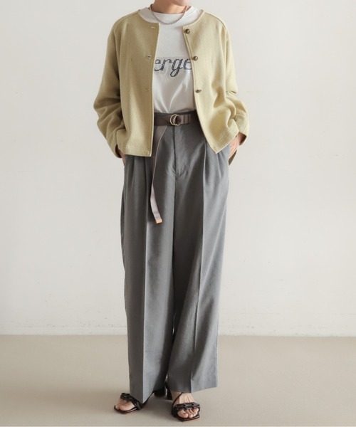 【美品】Papas ノーカラー バンドカラージャケット　Mサイズ(38) NOMBRE IMPAIR（ノンブルアンペール） ジャケット ノーカラー
