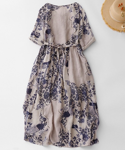 「CADBURY」 半袖ワンピース MEDIUM ブルー レディース_画像2