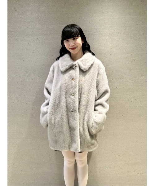 LILY BROWN MARY QUANT ファーコート リリーブラウン LILY BROWN（リリーブラウン） ジャケット ノーカラージャケット