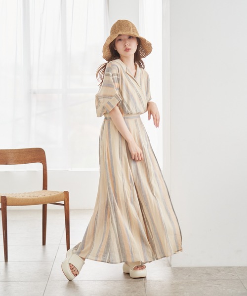 「Kastane」 半袖ワンピース 0 ベージュ系その他 レディース_画像2