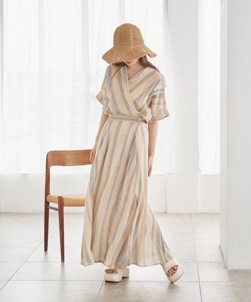 「Kastane」 半袖ワンピース 0 ベージュ系その他 レディース_画像5