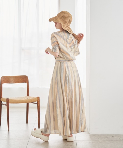 「Kastane」 半袖ワンピース 0 ベージュ系その他 レディース_画像6