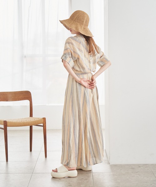 「Kastane」 半袖ワンピース 0 ベージュ系その他 レディース_画像7