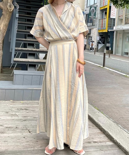 「Kastane」 半袖ワンピース 0 ベージュ系その他 レディース_画像8