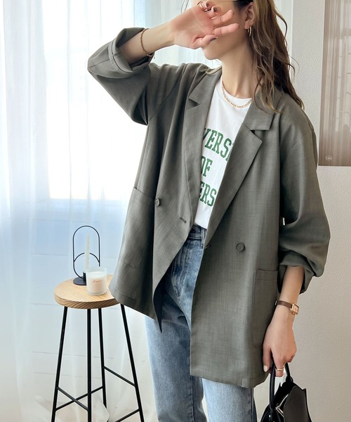 「RIRIYANO」 ジャケット MEDIUM チャコールグレー レディース_画像4