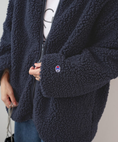 WEB限定Champion/チャンピオン別注ボアフリースジャケット ボアブルゾン WEB限定追加2》別注【Champion/チャンピオン】ボアフリースジャケット