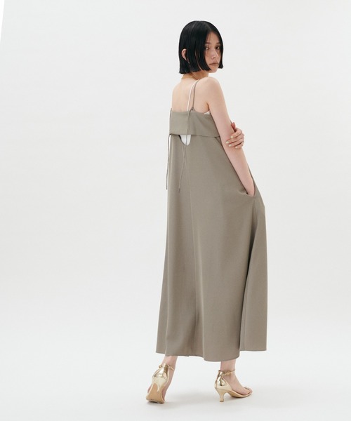 「LARUTA」 キャミソールワンピース MEDIUM グレイッシュベージュ レディース_画像3