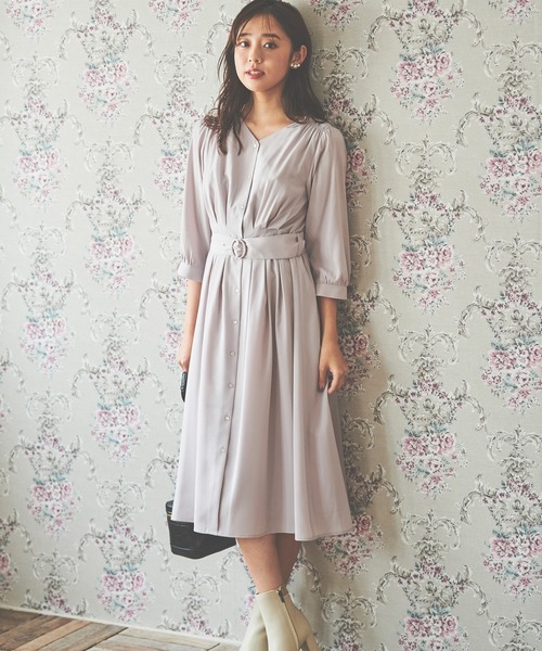 「LAISSE PASSE」 「Debut de Fiore」7分袖ワンピース SMALL ネイビー レディース_画像7