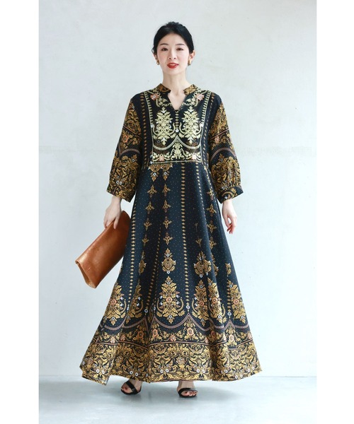 「CAWAII」 7分袖ワンピース FREE ブラック レディース_画像4