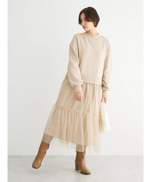 「Sugar spoon」 ドッキングワンピース FREE ベージュ レディース_画像4