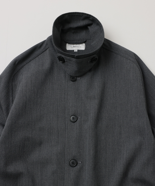 ステンカラーコート コート 「FOLL / フォル」wool gaba middle coat メンズの画像