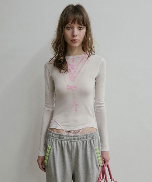 SCULPTOR（スカルプター） tシャツ Faux Necklace Tee レディース