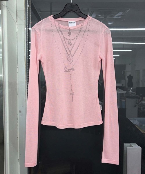 SCULPTOR（スカルプター） tシャツ Faux Necklace Tee レディース