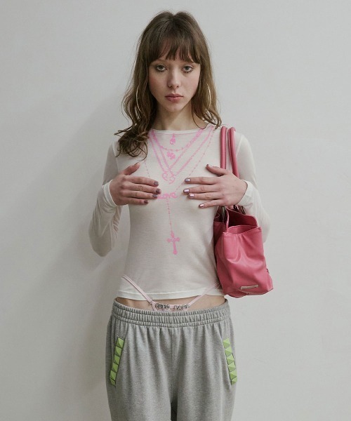 SCULPTOR（スカルプター） tシャツ Faux Necklace Tee レディース