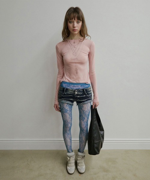 SCULPTOR（スカルプター） tシャツ Faux Necklace Tee レディース