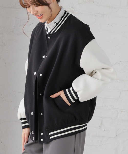 「Honeys」 「colza」スタジャン L 杢グレー レディース_画像4