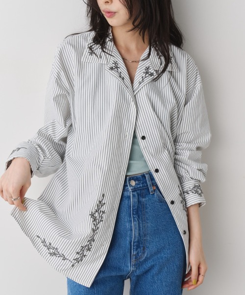 sonoのストライプ刺繍シャツ！ Bleme シャツ 刺繍ロゴ ストライプ半袖シャツ メンズ : ZOZOTOWN Yahoo