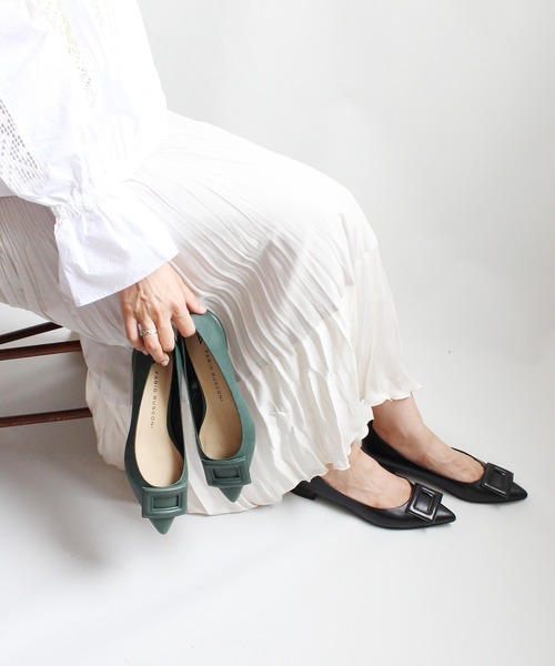 「Fabio Rusconi」 フラットパンプス 38 グリーン レディース_画像4