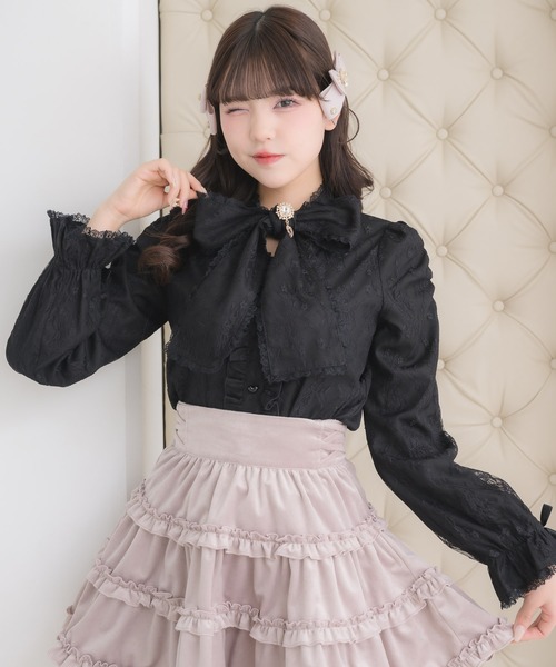 ROJITA（ロジータ） ブラウス シャツ レースボウタイブラウス