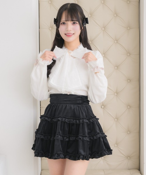 ROJITA（ロジータ） ブラウス シャツ レースボウタイブラウス