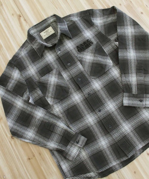 シャツ -A.A.R.C-OMBRE CHECK EMB SHIRT メンズ レディースの画像
