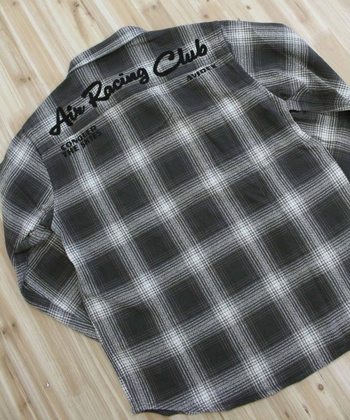 シャツ -A.A.R.C-OMBRE CHECK EMB SHIRT メンズ レディースの画像