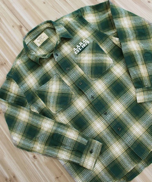 シャツ -A.A.R.C-OMBRE CHECK EMB SHIRT メンズ レディースの画像