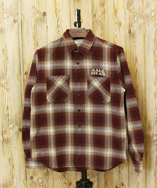 シャツ -A.A.R.C-OMBRE CHECK EMB SHIRT メンズ レディースの画像
