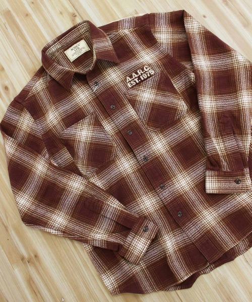シャツ -A.A.R.C-OMBRE CHECK EMB SHIRT メンズ レディースの画像