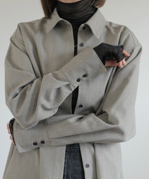 「Reurie'」 長袖シャツ FREE グレー レディース_画像4