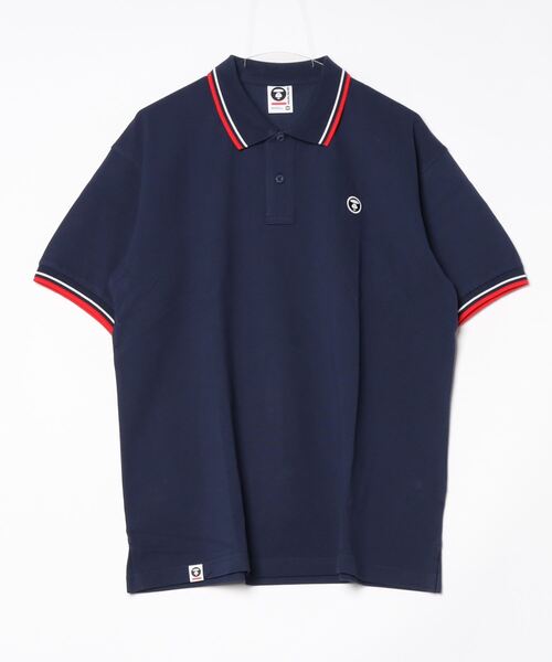 A BATHING APE ポロシャツ 半袖 ネイビー 9番 AAPE BY A BATHING APE」 半袖ポロシャツ SMALL ネイビー メンズ A