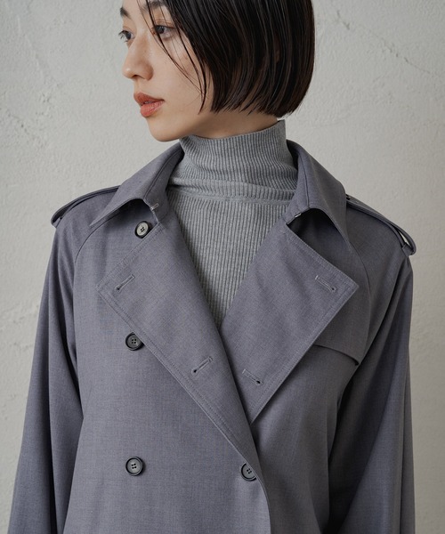 近年モデル ラウンジドレス トレンチコート　ロング丈　グレー Loungedress（ラウンジドレス） トレンチコート FREE グレー