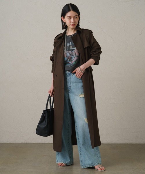 新品未使用Loungedressスタンドトレンチコート Loungedress（ラウンジドレス） トレンチコート コート ミドルトレンチ