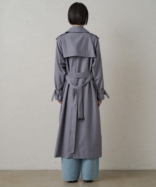 近年モデル ラウンジドレス トレンチコート　ロング丈　グレー Loungedress（ラウンジドレス） トレンチコート FREE グレー