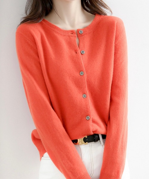 「INASTUDIOS」 ニットカーディガン LARGE レッド レディース