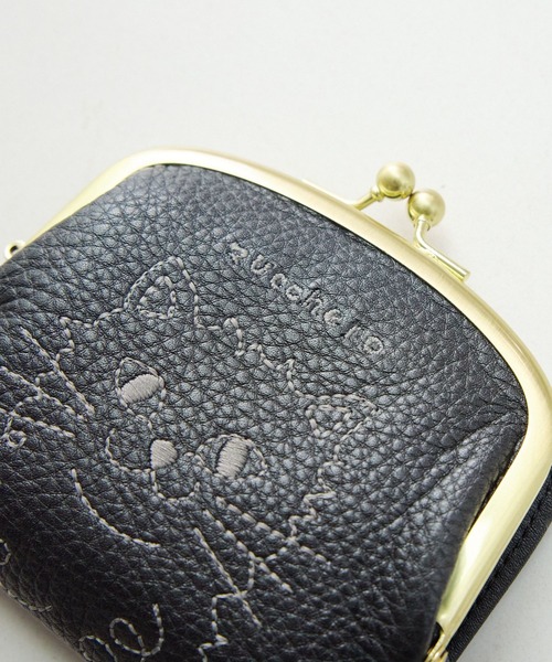 財布 猫 折財布 二つ折り レディース 本革 がま口 日本製 ズッケロ