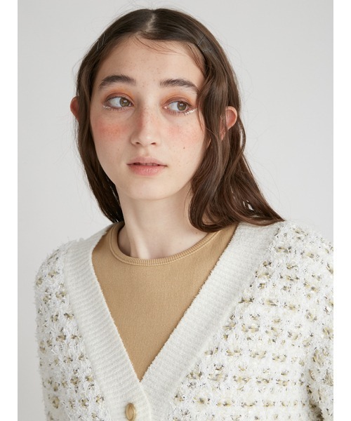 「FURFUR」 ニットカーディガン ONE SIZE ホワイト レディース_画像5