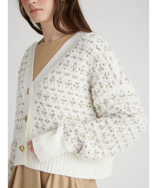 「FURFUR」 ニットカーディガン ONE SIZE ホワイト レディース_画像6