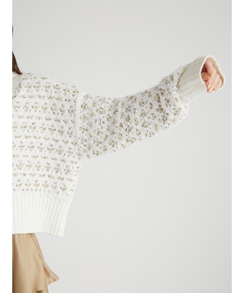 「FURFUR」 ニットカーディガン ONE SIZE ホワイト レディース_画像8