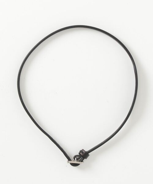 「Acne Studios」 チョーカー - ブラック レディース Acne Studios Women's Leather Heart Choker Necklace in Black Acne Studios