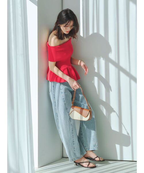 ニット セーター ペプラムオフショルニットプルオーバー 「夏服」 レディースの画像